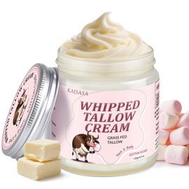 JUANCHI 100% Grass Fed Beef Tallow for Skin, 4.2oz Organic Beef Tallow Moisturizer, Handmade Whipped Beef Tallow for Face & Body, Natural Tallow Cream for Dry & Sensitive Skin (Cotton Cloud)