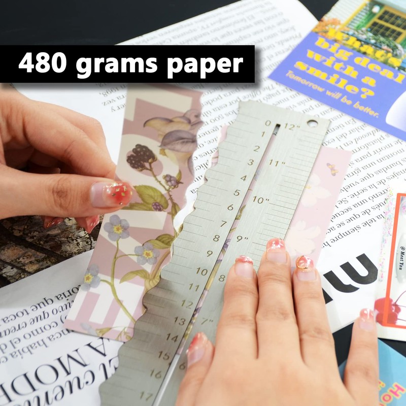 UPTTHOW Stainless Steel Metal Paper Tearing Ruler Craft Ruler for