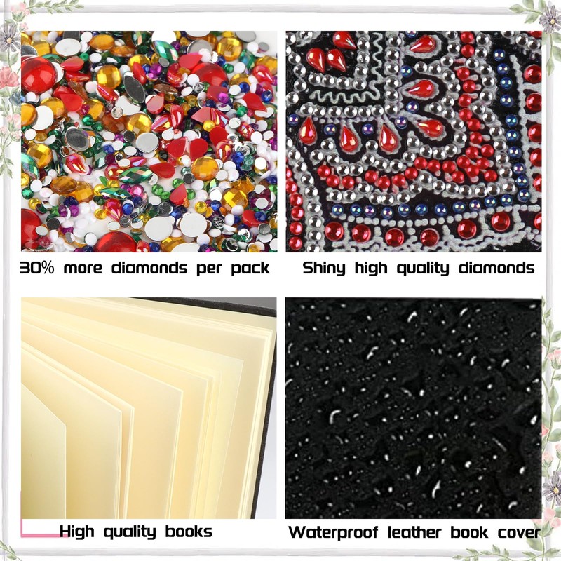 DCIDBEI 2 Pack Diamond Painting Notebook Butterfly A5 Blank Diamond