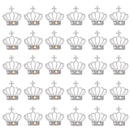 30pcs 3D Crown Nail Art Shiny Rhinestone Decorations Crown Nail Charms Ornaments for Women Girls Salon Home DIY Nail Design Nail Art Supplies