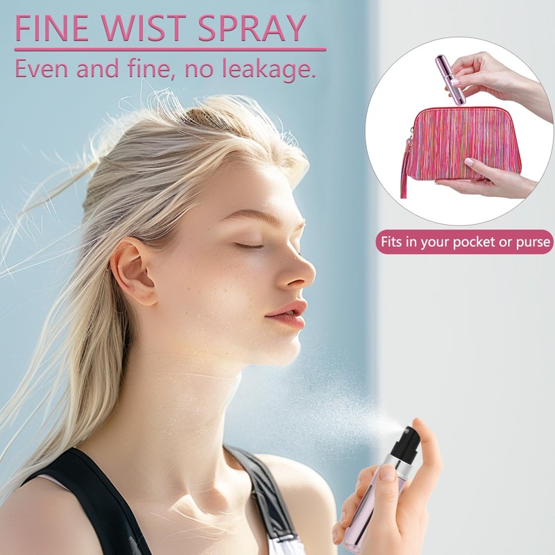 opasyo 4 Pcs Mini Refillable Perfume Portable Atomizer Bottle, 5ml