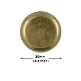 Bezelry 12 Pieces Beveled Edge Antique Brass Metal Shank Buttons. (20mm (3/4 inch))