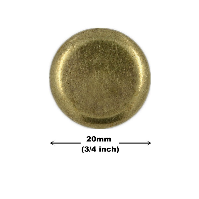 Bezelry 12 Pieces Beveled Edge Antique Brass Metal Shank Buttons.