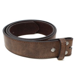 BC Belts Leather Belt Strap with Vintage Distressed Texture 1.5" Wide with Snaps, Dark Brown, X-Large (38-40)