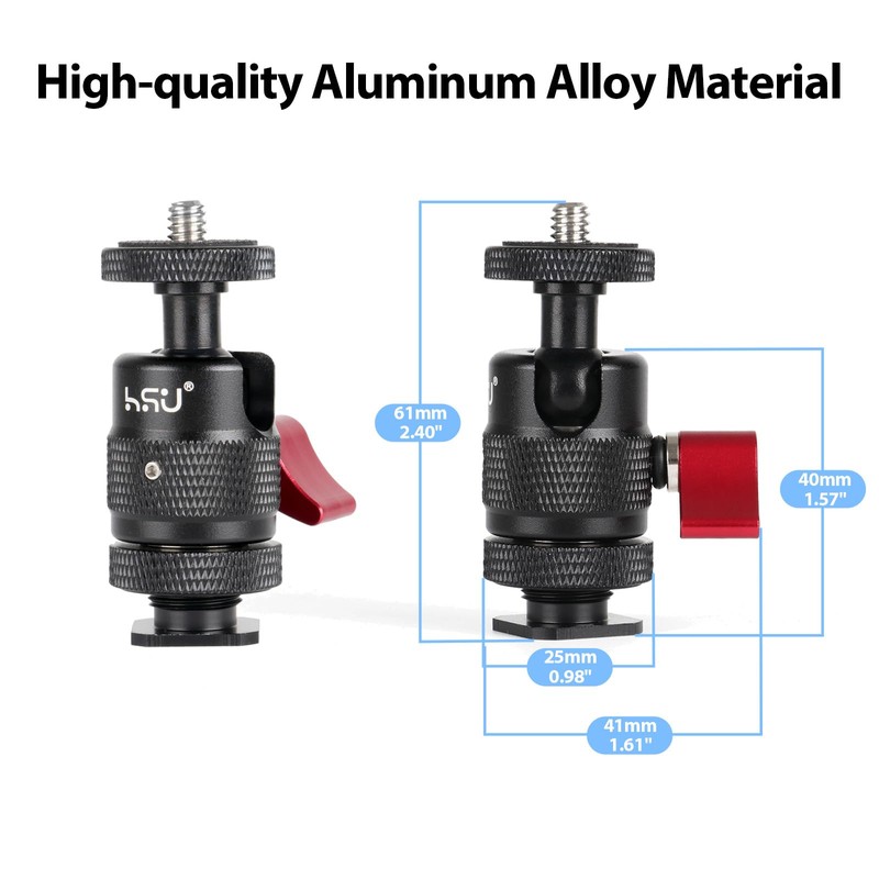 HSU Aluminum Alloy Cold Shoe Adapter for Action Cameras, Angle