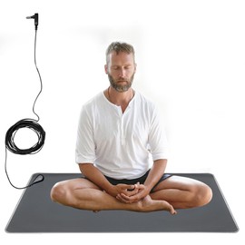 Grounding Mat for Bed, Floor, Desk, Grey Grounding Mat for Improving Sleep and Wellness, Grounding Pad Made By Conductive Pu (15.7in 31.5in)