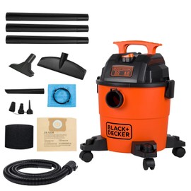 BLACK+DECKER Shop Vacuum Wet and Dry, 4 Gallon 3-in-1 Portable Shop Vac with Accessories, Workshop, Garage, Home and Car Vacuum Cleaner, 3 HP(BDXV18301P-4A)