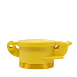 Footloose 4" Sewer Cap for RV Sites/Campgrounds | Odorless, Self-Closing, Easy to Install & Use | Male, Yellow, Polypropylene