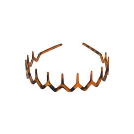 Junfamilee 2Pcs Black Brown Zigzag Headband Headband with Teeth Tooth Headband for Women Plastic Wavy Hair Comb Headband Zig Zag Plastic Tooth Hair Comb Plastic Headband for Hair Accessories