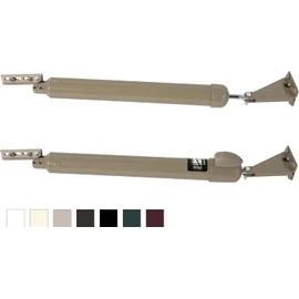 Touch 'n Hold Smooth Dual Door Closer System (Sandstone) – Heavy-Duty - Touch-Button Hold Open Feature & Smooth Closing Motion - Storm & Security Door (Medium/Heavy Weight). New Door/Replace Old Unit