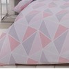 MyHome Geometric Single Duvet Quilt Cover Bedding Set Pink/Grey, 1x