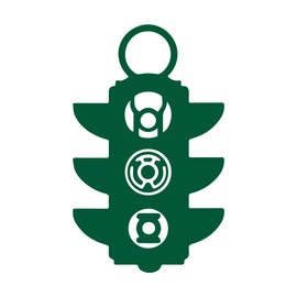 ANGDEST Stop Lantern Light (Green) (Set of 2) Premium Waterproof Vinyl Decal Stickers for Laptop Phone Accessory Helmet Car Window Bumper Mug Tuber Cup Door Wall Decoration