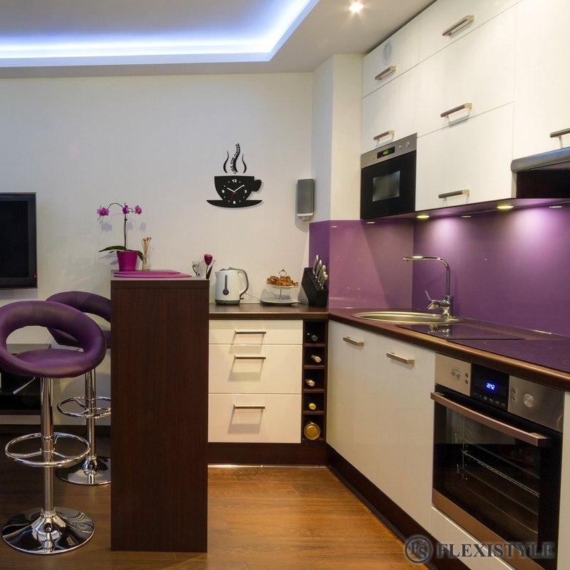 Modern Kitchen Wall Clock, Cup