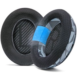 WC Freeze QC35 - Cooling Gel Ear Pads for Bose QC35 and QC35ii (QuietComfort 35) Headphones and More | Breathable Sports Fabric, Cooling Gel, Extra Thick and Cooler Longer | Geo Grey