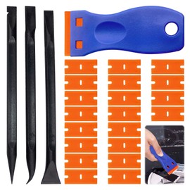 Plastic Scraper Tool Set,23PCS Plastic Scraper Tool Non Scratch,Plastic Razor Blades Plastic Scraper Blade for Car Detailing Caulk Removing Oil Stains,Scraper Tool Scraper Blades