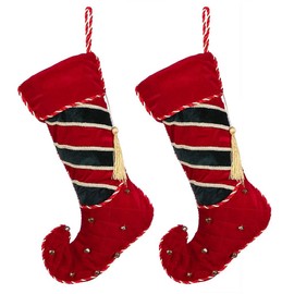 Dibor Luxury Decorative Velvet Christmas Elf Stocking Pair - H51cm