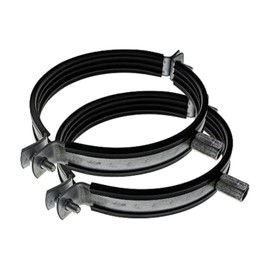 Vent Systems Diameter 125 mm, 2 pieces pipe clamp for all types of ventilation, round straight channels connect to wall or ceiling. With rubber for noise cancellation