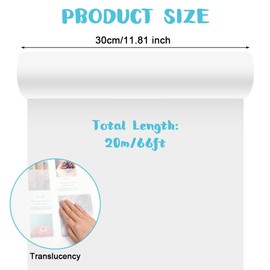 AYESY Tracing Paper Roll, Sketching & Tracing Paper, White Tracing Paper Roll for Technical Drawing, Sketching, Scrapbooking, Packaging, Sewing Pattern and Crafts-30cm*20m