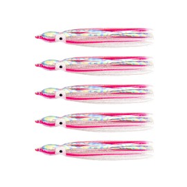 BLUEWING Trolling Squid Skirts Fishing Saltwater Octopus Lures, Size 5in, 5pcs