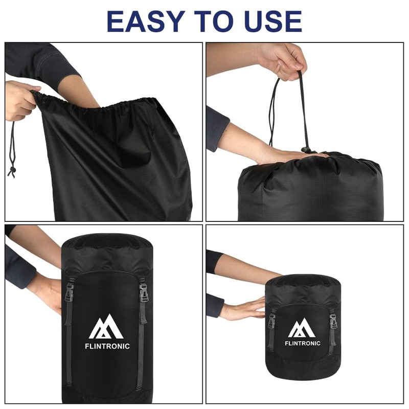 Flintronic Compression Stuff Sack, 25L, Lightweight Water Resistant Compact Stuff