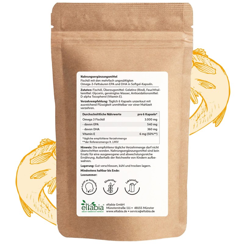 Omega 3 Capsules 200 Pieces | Fish Oil High Dose