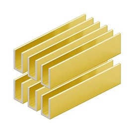 Top Hardware Aluminum Fixed Panel Shower Door U Channel for 3/8 inches Thick Glass 95 in Length (6, Satin Brass Finish)