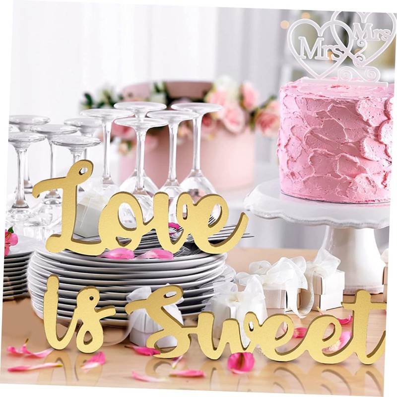 LABRIMP Wedding Table Sign Love is Wooden Letters Large Rustic