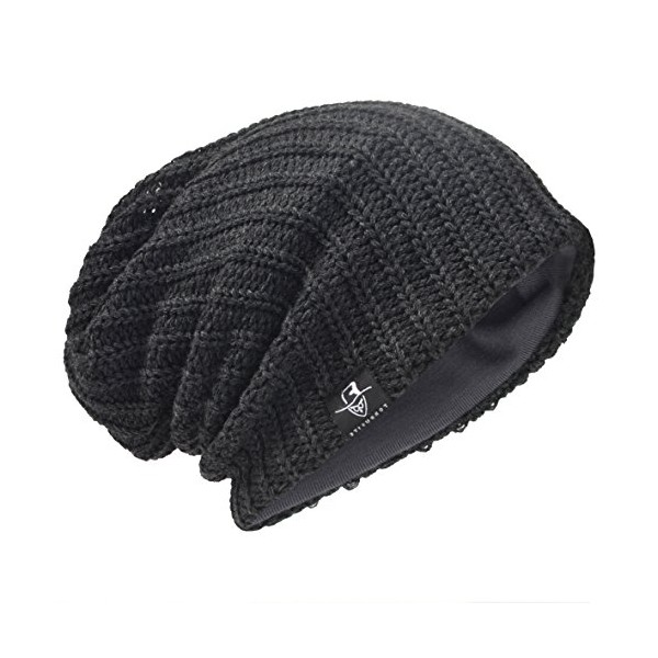 HISSHE Men Oversize Skull Slouch Beanie Large Skullcap Knit Hat