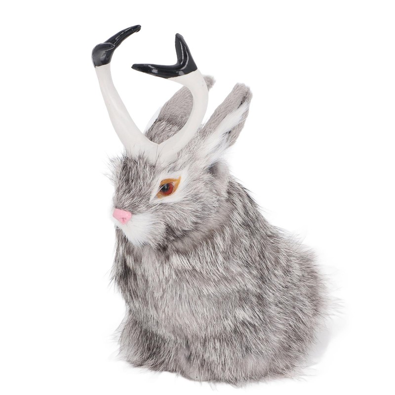 Simulation Antler Rabbit Ornament Cute Rabbit Home Decorations Animal Model