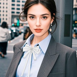 LJBFNN Womens Bow Tie, Clip on Bow Ties for Women Girls Pre Tied Bowtie Ribbon Rhinestone Neck Ties for Shirt Uniform Wedding (White)