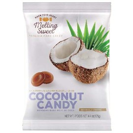Melting Sweet Premium Individually Wrapped Hard Candy (Coconut, 4.4oz, Pack of 1)