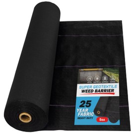 Super Geotextile Professional 5oz Geotextile Weed Barrier Fabric - Heavy Duty Landscape Fabric for Gardening, Landscaping, Weed Fabric, Eco Friendly (3x250)