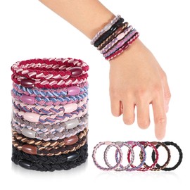 Pack of 8 Hair Bobbles for Girls, Multicoloured Braided Hair Scrunchies for Women and Girls, Can Be Used as a Headband and Bracelet for Sports and Everyday Use