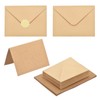 PATIKIL 50Pack Light Brown 5x7 Envelopes with Cards, V Flap
