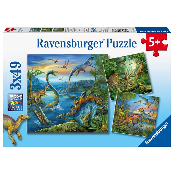 Ravensburger Dinosaur Fascination 3 x 49 Piece Jigsaw Puzzle Set