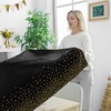 Party Tablecloths, Black Disposable Tablecloth with Gold Polka Dot Garden