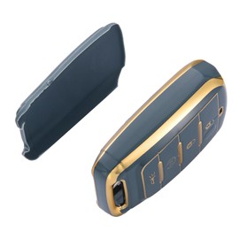 ELOHEI Key Fob Cover for Dodge Ram, Premium Soft Full Protection Key Fob Case for 2019 2020 2021 2022 Dodge Ram 1500 Accessories, 4 Buttons (Gray)