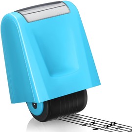 Nezyo 1 Pcs Music Staff Roller Stamp 5 Line Teacher Stamp Pen Practice Self Inking Rolling Sentence Strips Handwriting Line Tool for Music Writing Roller Handwriting(Bule)