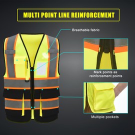 AYKRM 11 colors available yellow balck safety vest for men green