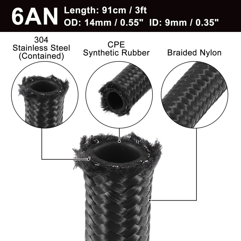 A ABSOPRO Universal Braided CPE Oil Fabric Gas Pipe Hose
