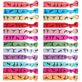 24PC Gymnastics Hair Ties Elastics Gymnastics Hair Gymnastics Party favors for Women Gymnast Bracelet Gift Accessories