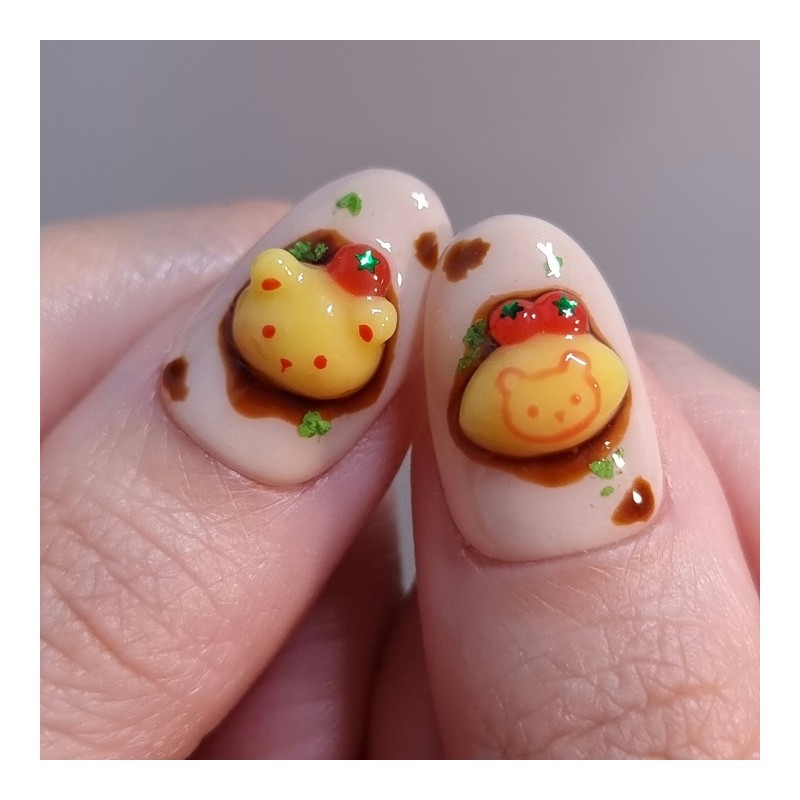 Gom Rice Tomato Handmade Nail Tip Omelet Rice Embo Bear