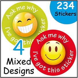 Teacher's reward stickers, 'Ask me why I've got this sticker' good behaviour incentive, ideal for teachers and parents