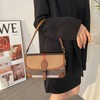 Tan & Brown Mesh & Leather Messenger Bag Crossbody Tote