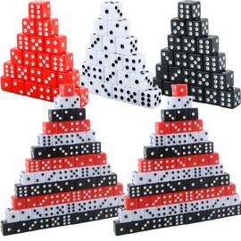 Cotiny 180 Pcs 16mm Dice Bulk Acrylic 6 Sided Dice Bulk Black White Red Square Corner Dices for Casino Theme Board Game Vegas Casino Birthday Party Supplies, 3 Colors