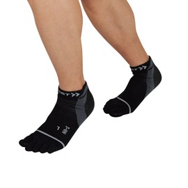 ZAMST 376102 Arch Lift Socks, HA-1 Mesh (5 Fingers), Running, Track and Field Use, Size M, Both Legs, Black