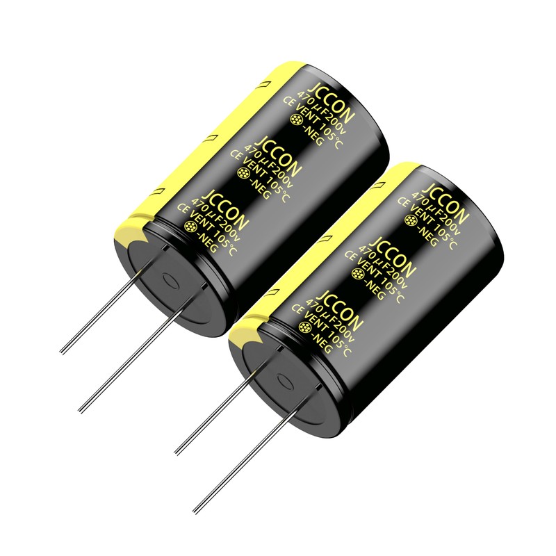 JCCON 2-Pack 200V 470uF Premium Quality Low ESR Electrolytic Capacitors