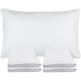 Sirenpho Pack of 4 Pillow Protector Zippered Covers 50x75cm, Anti Dust Mite, Anti-Allergy Hotel Quality Plain Pillow Case, Pillow not Included