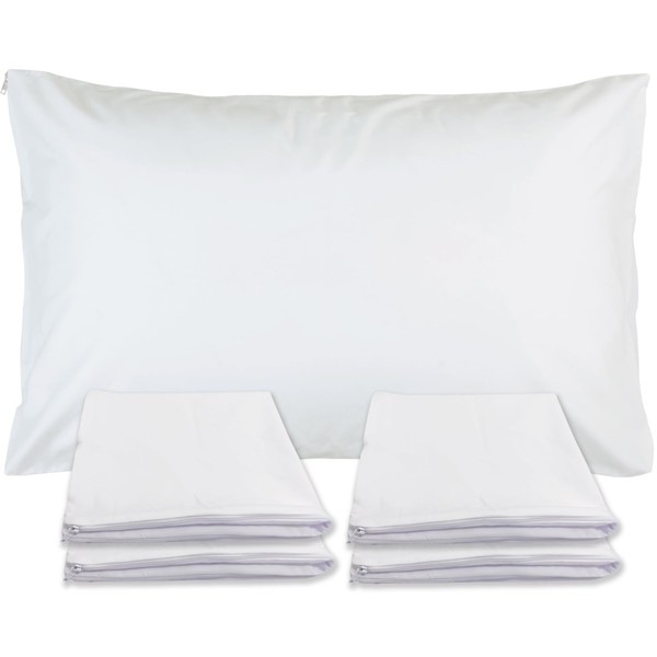 Sirenpho Pack of 4 Pillow Protector Zippered Covers 50x75cm, Anti