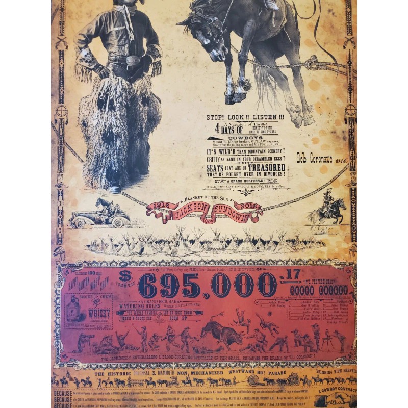 *signed* Pendleton Round Up Rodeo poster by Bob Coronato Oregon